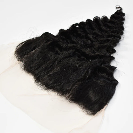 13x4 Transparent Lace Frontal Deep Wave Hair High Quality Virgin Hair