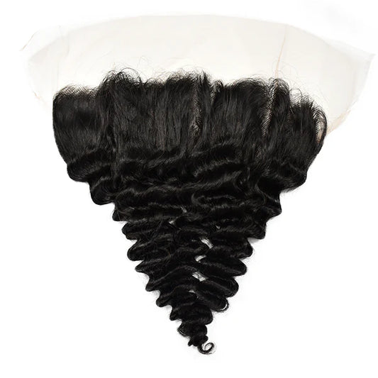 13x4 Transparent Lace Frontal Deep Wave Hair High Quality Virgin Hair