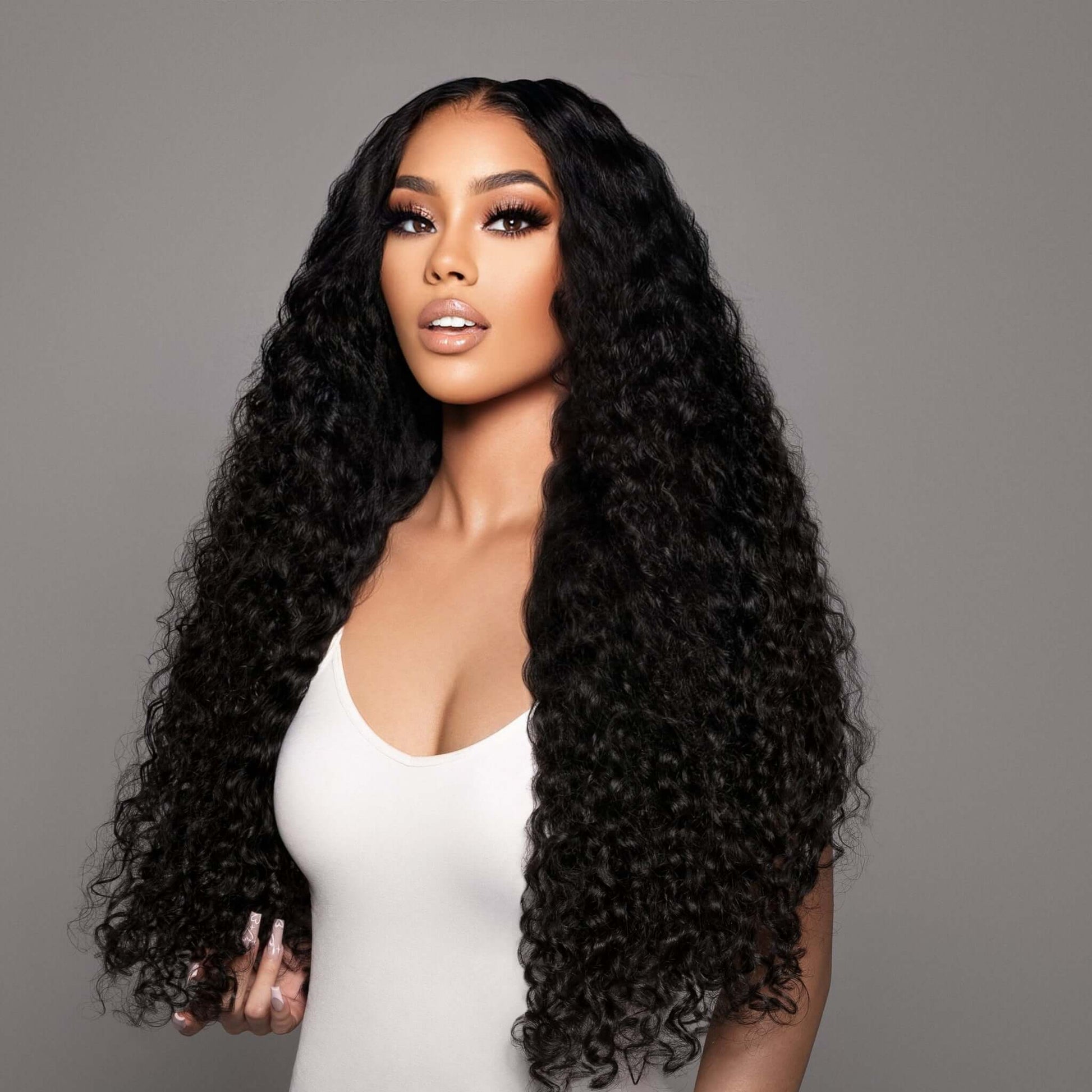 Pretty Fyne Hair  Wig 18 HD 200% Glueless Virgin Curly HD Lace Closure Wig

