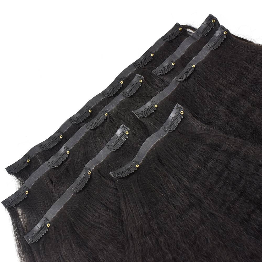 Curly Virgin Cuticle Aligned PU Seamless Clip-In Hair Extensions | For Black Women