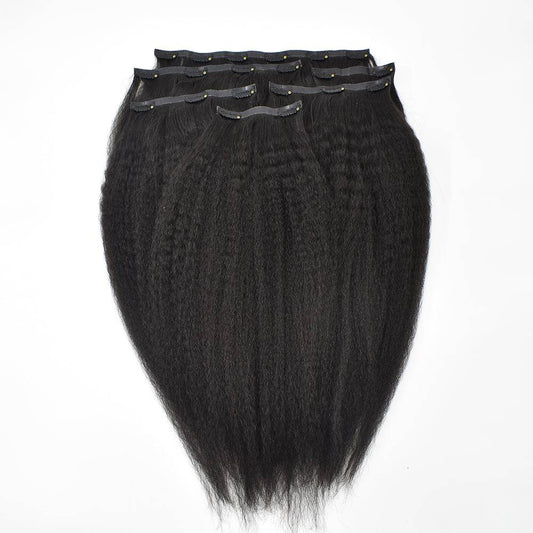 Brazilian Human Hair | Kinky Straight Clip-In Extensions