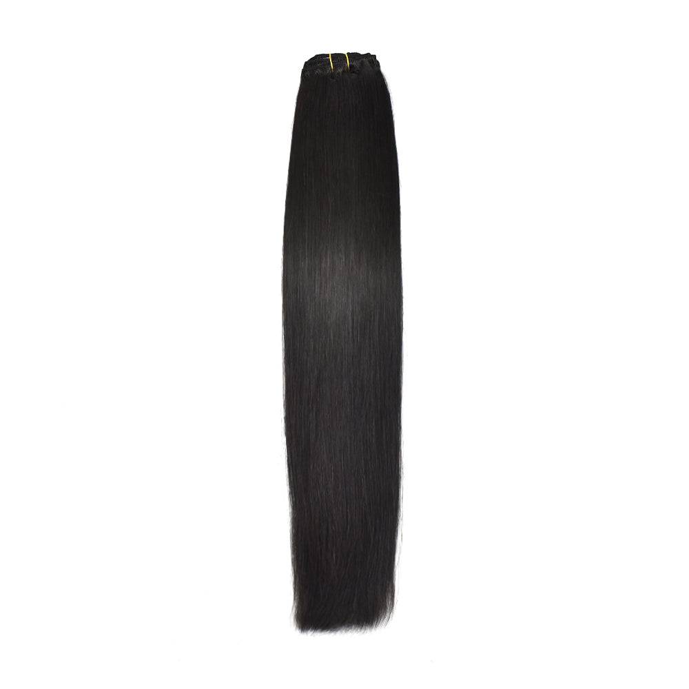 Straight Virgin Cuticle Aligned PU Seamless Clip-In Hair Extensions | For Black Women